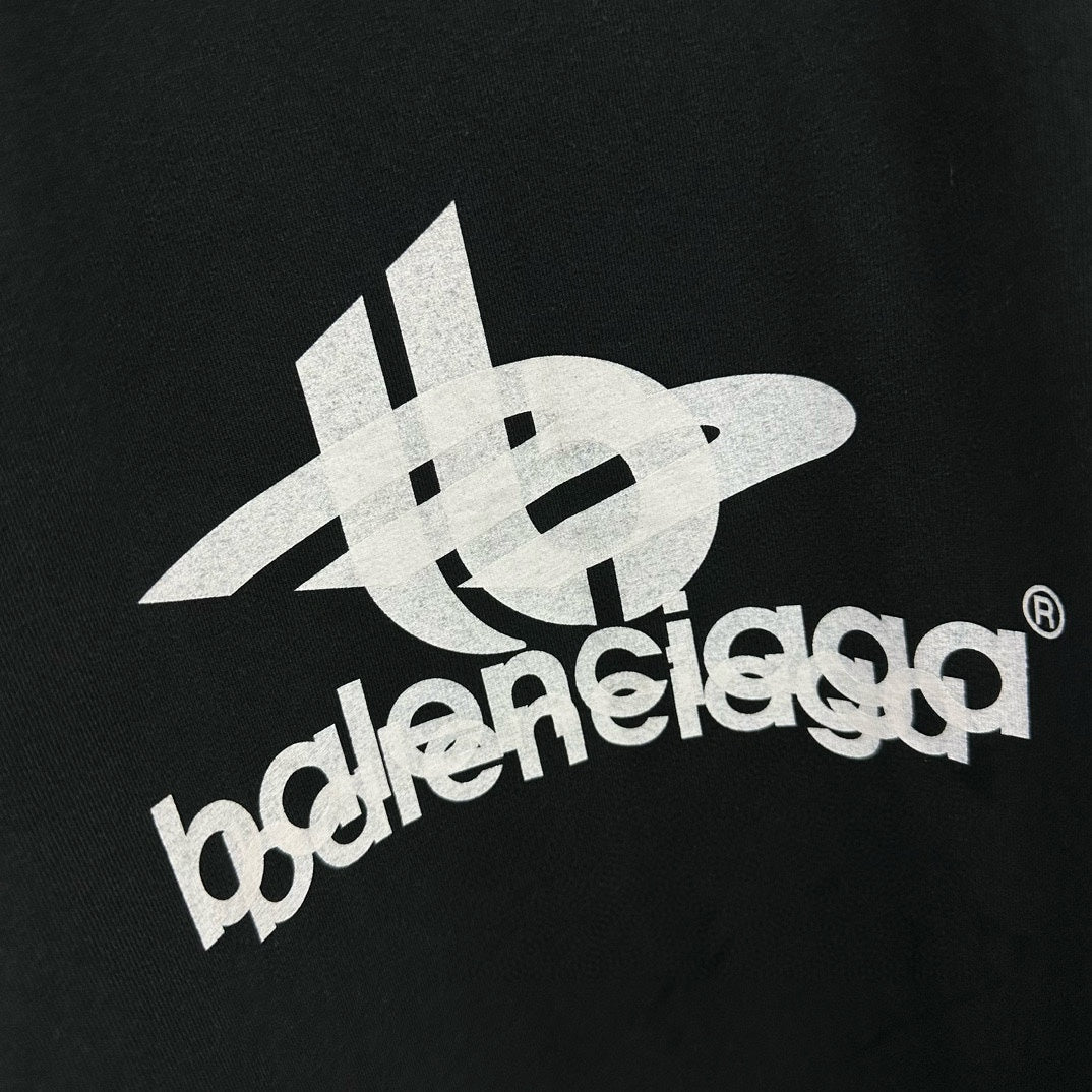 BALENCIAGA LAYERED SPORTS T-SHIRT OVERSIZED BLACK