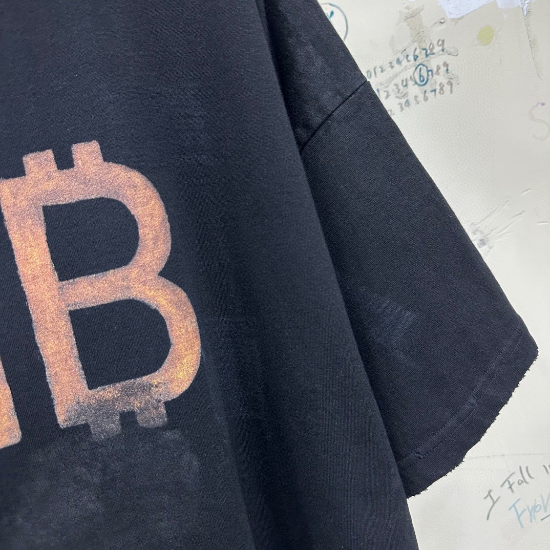 BALENCIAGA CRYPTO T-SHIRT OVERSIZED IN BLACK FADED