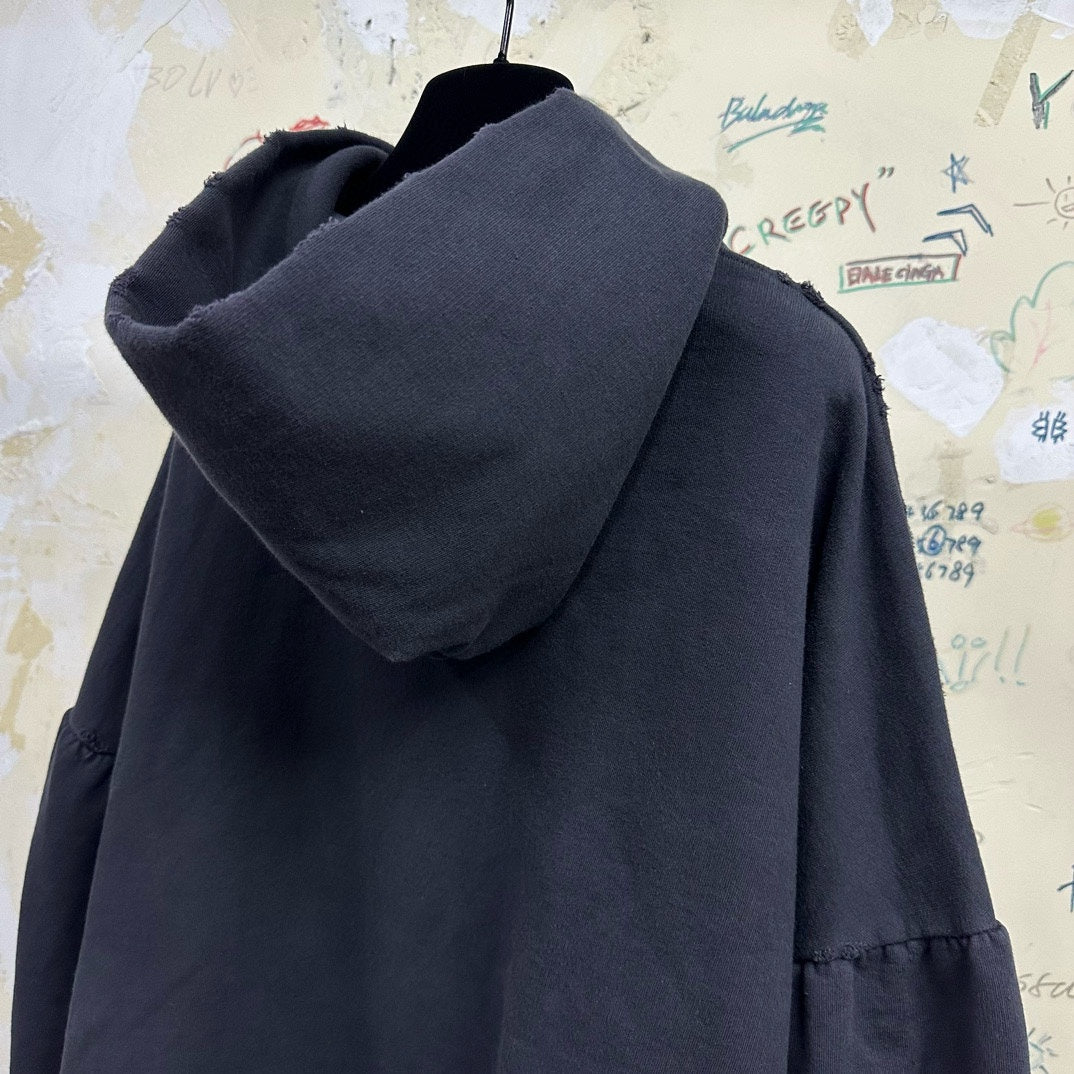 BALENCIAGA BE KIND HOODIE OVERSIZED IN BLACK