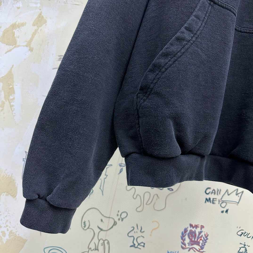 Balenciaga OUTLINE HOODIE OVERSIZED IN BLACK FADED