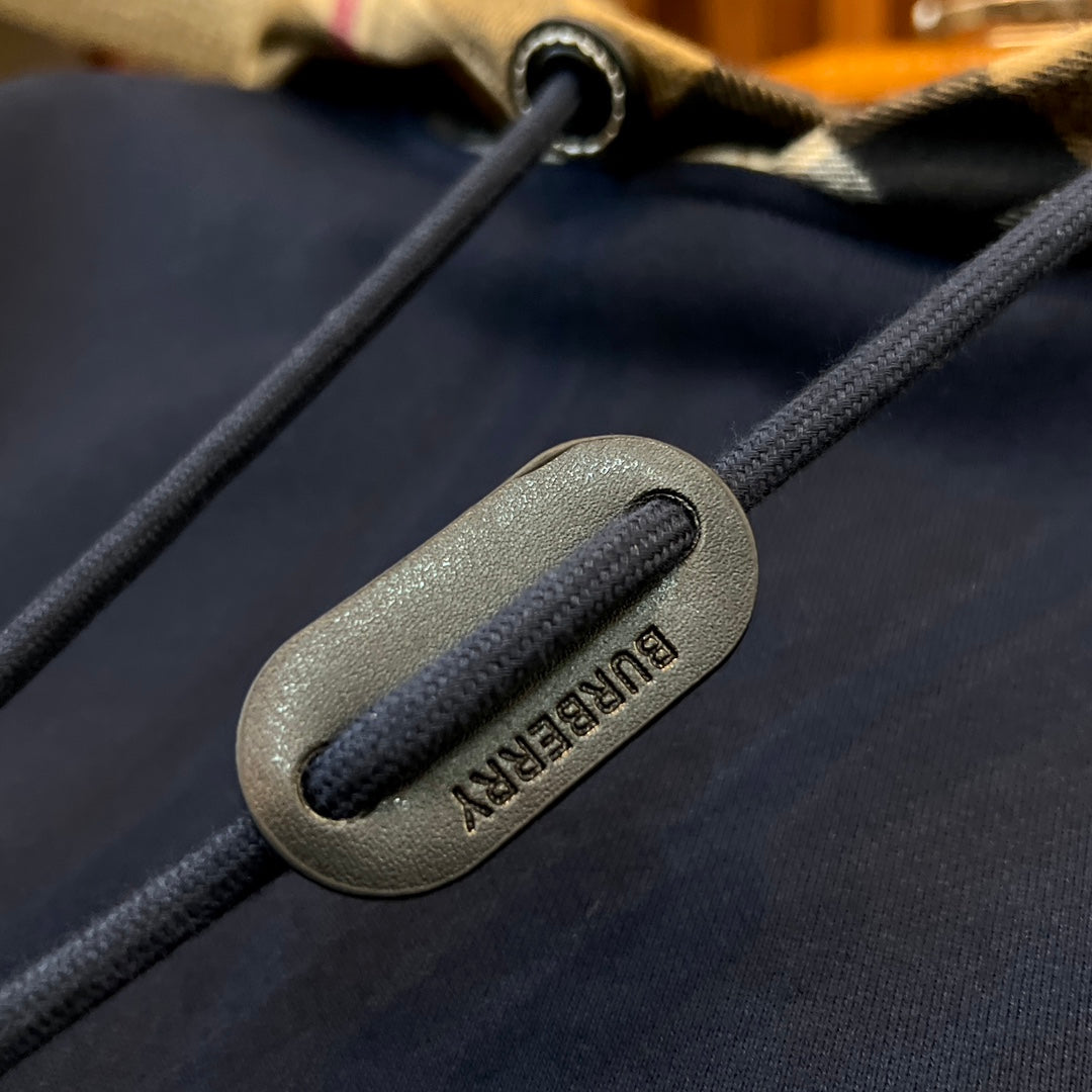 Burberry Check Hoodie Black