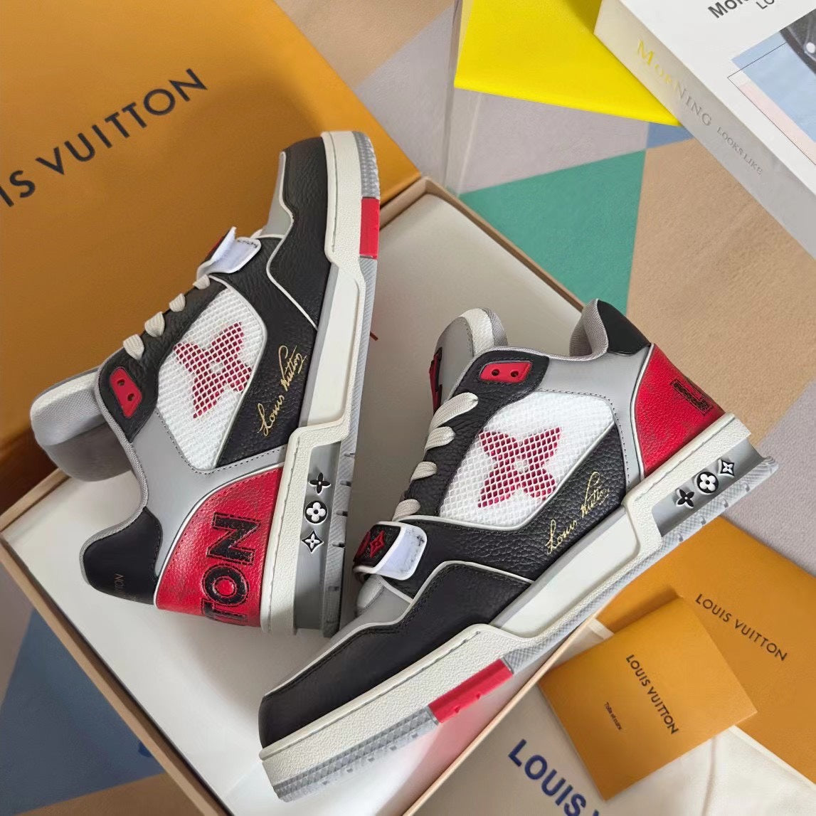 Louis Vuitton Trainer Sneaker RED BLACK