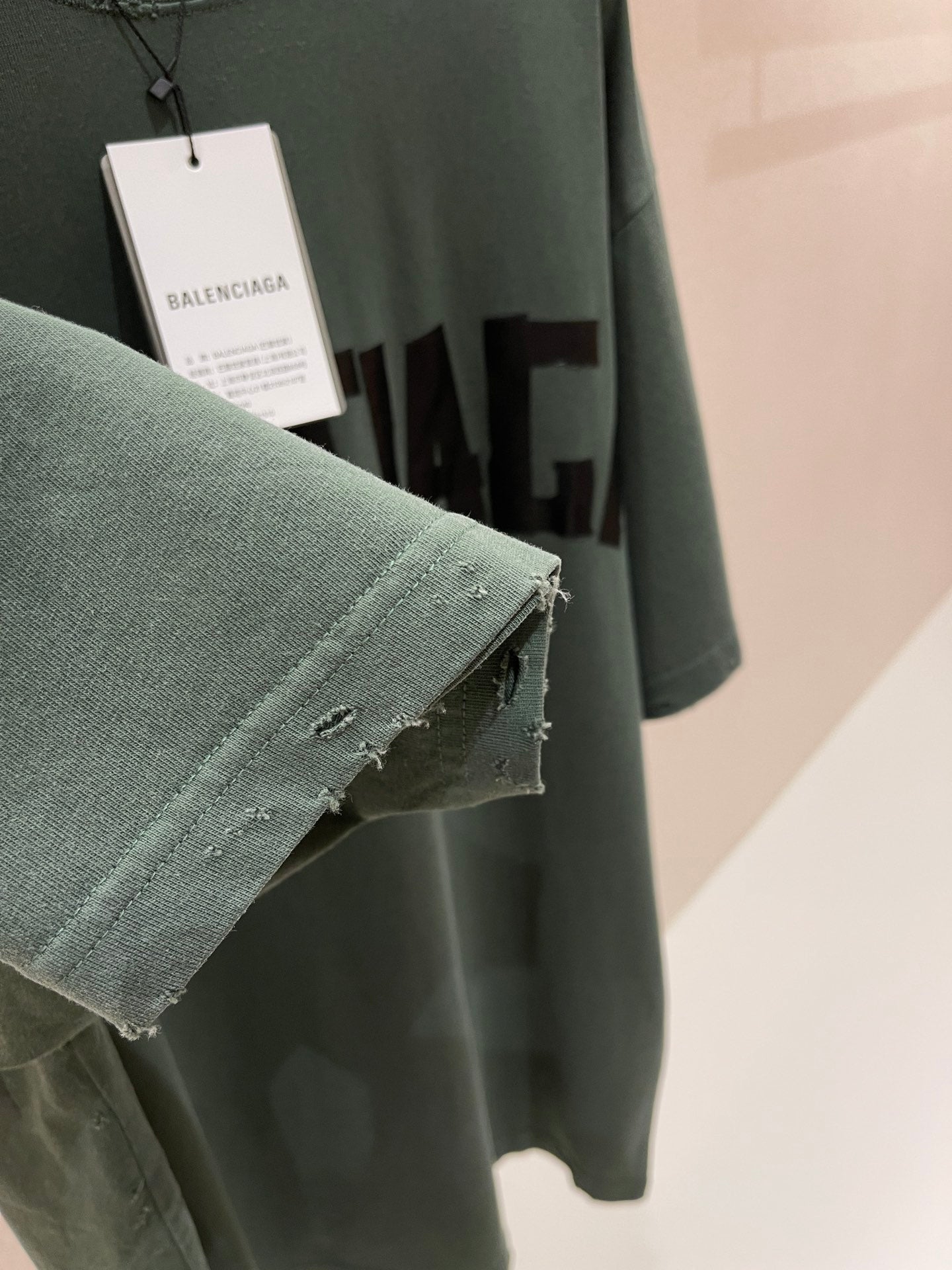 BALENCIAGA NEW TAPE TYPE T-SHIRT IN DARK GREEN