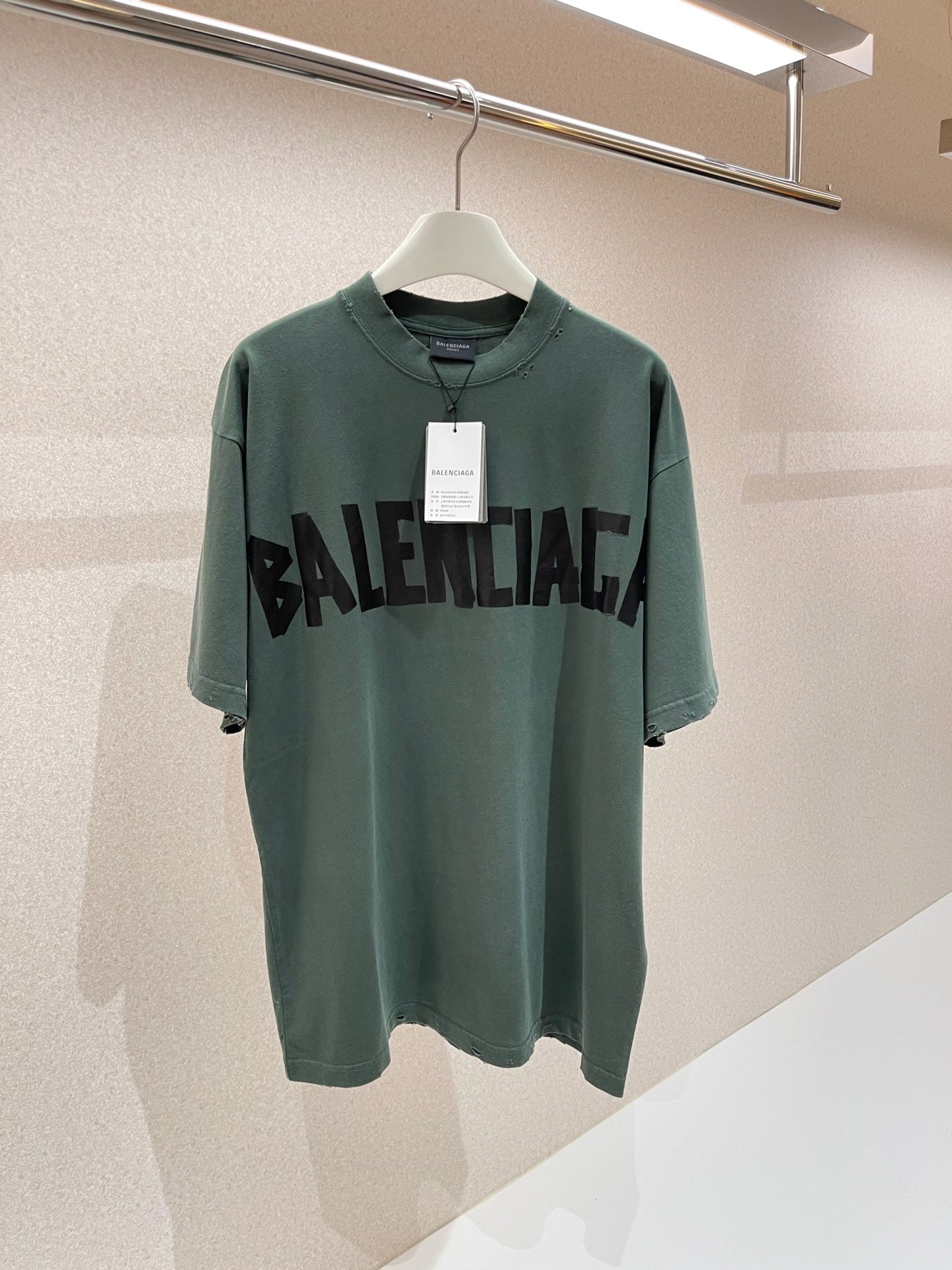BALENCIAGA NEW TAPE TYPE T-SHIRT IN DARK GREEN
