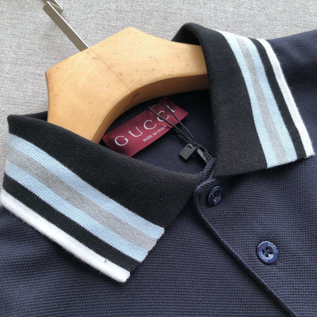 GUCCI COTTON POLO SHIRT WITH EMBROIDERY