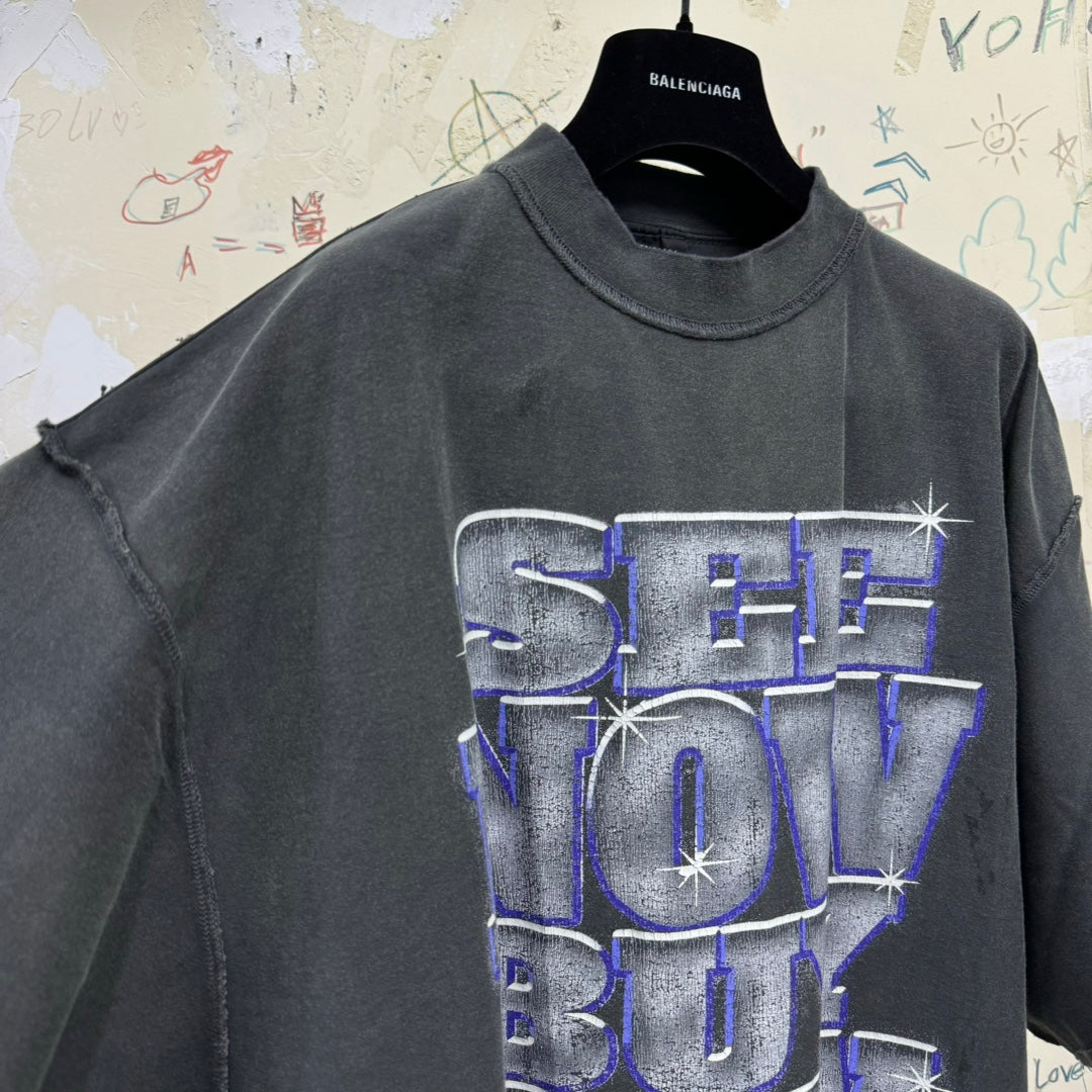 BALENCIAGA SNBN INSIDE-OUT T-SHIRT OVERSIZED IN BLACK