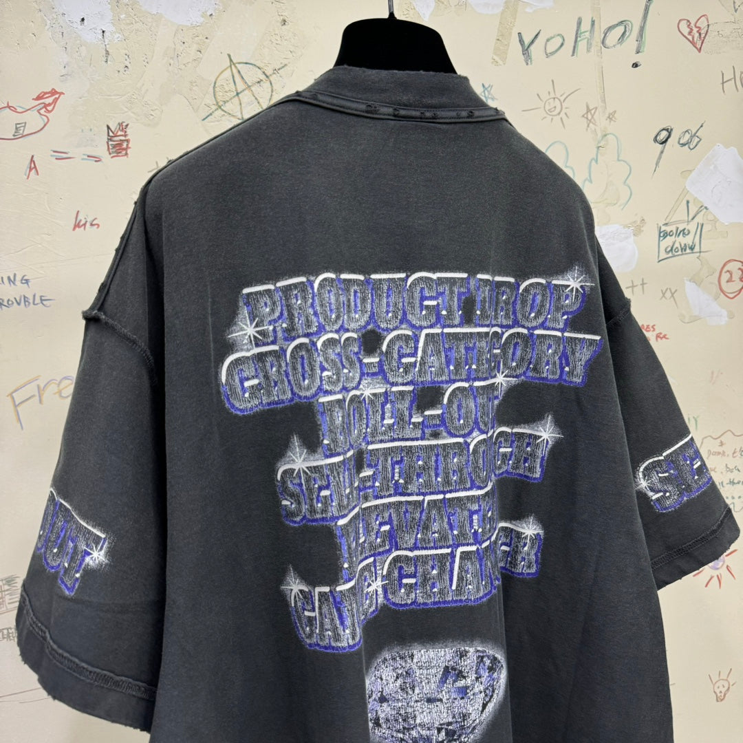 BALENCIAGA SNBN INSIDE-OUT T-SHIRT OVERSIZED IN BLACK