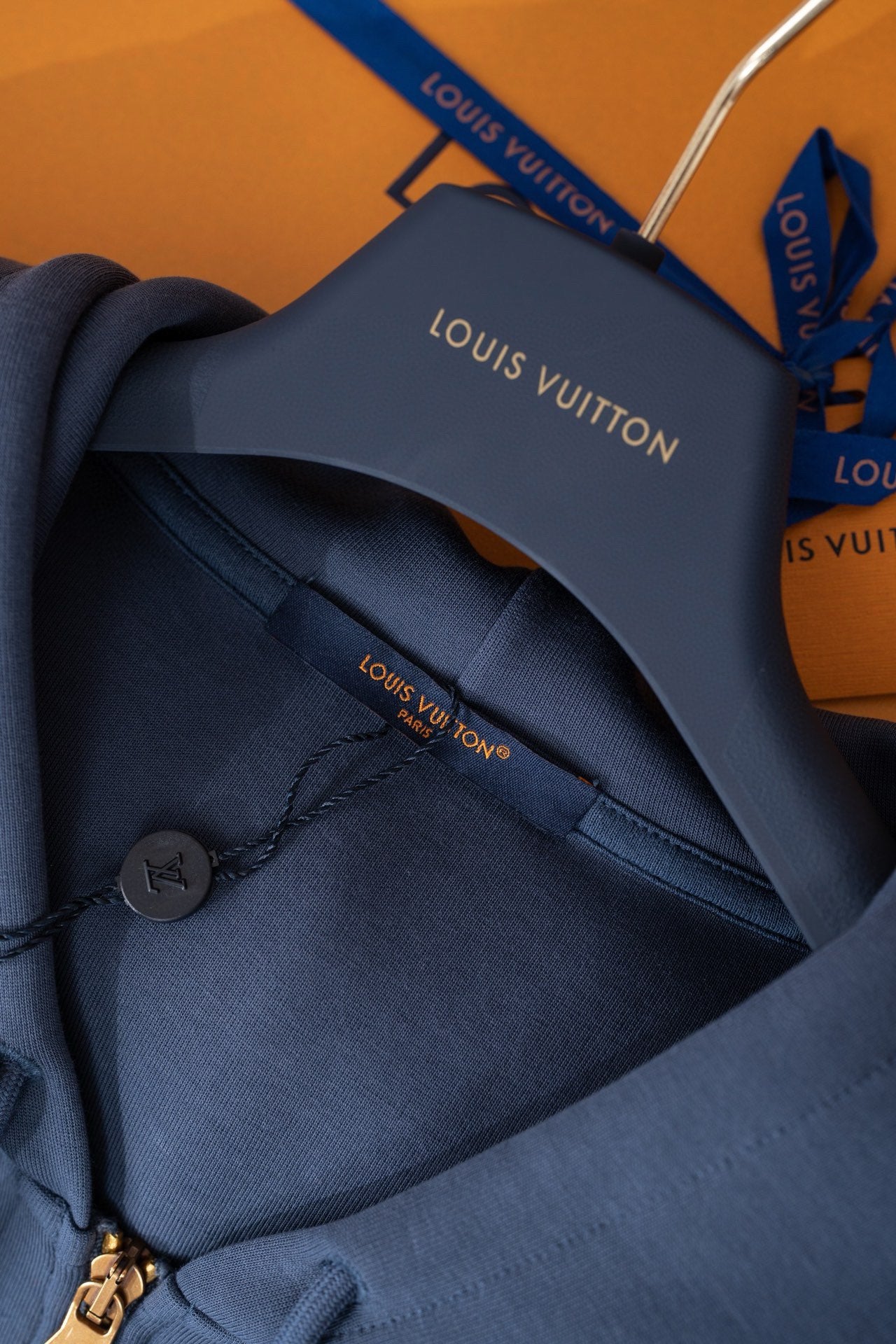 LV Embroidered Jersey Zip-Through Hoodie 1AFRAZ