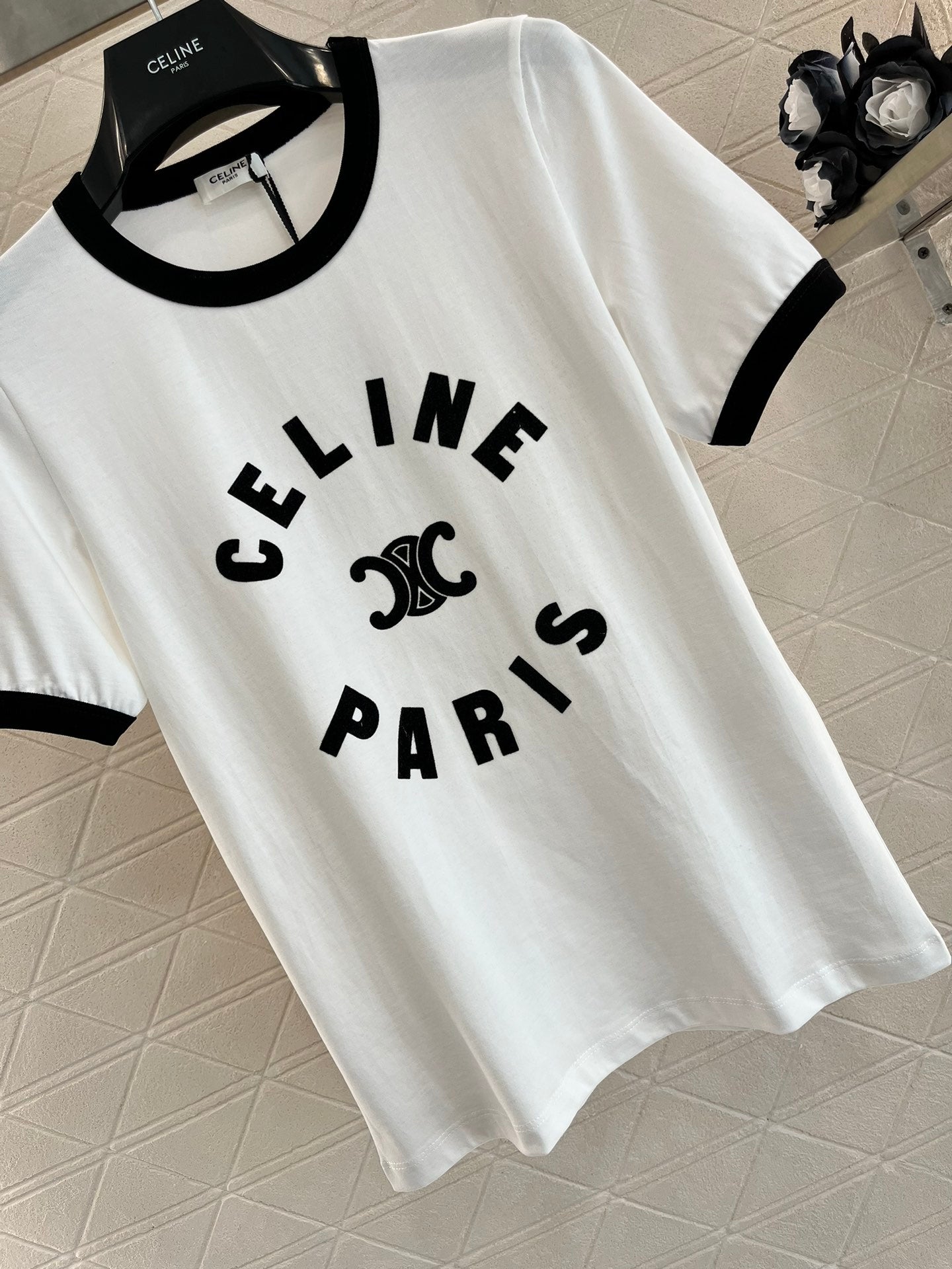 CELINE TRIOMPHE T-SHIRT IN COTTON JERSEY
