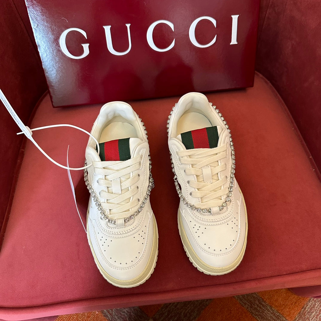 GG Wmns Re-Web Sneaker 'White Crystal Chain'