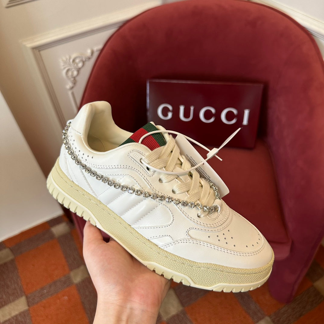GG Wmns Re-Web Sneaker 'White Crystal Chain'