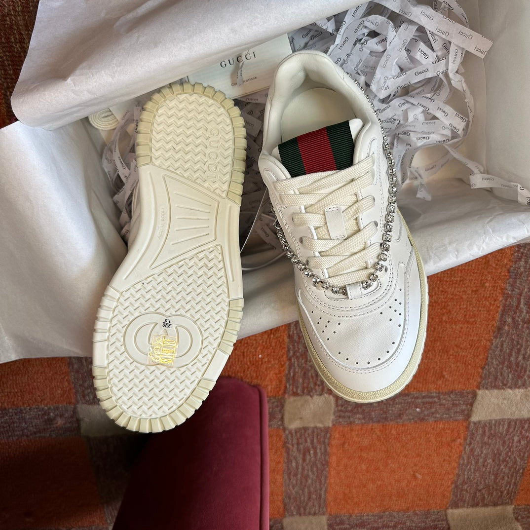 GG Wmns Re-Web Sneaker 'White Crystal Chain'