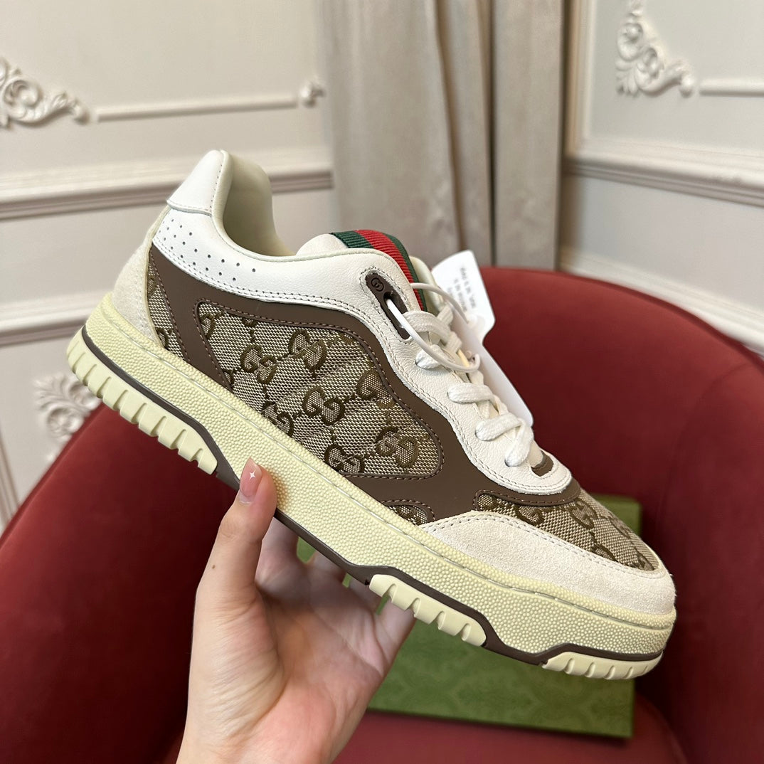 GG Men's Gucci Re-Web sneaker 'Beige and Ebony'