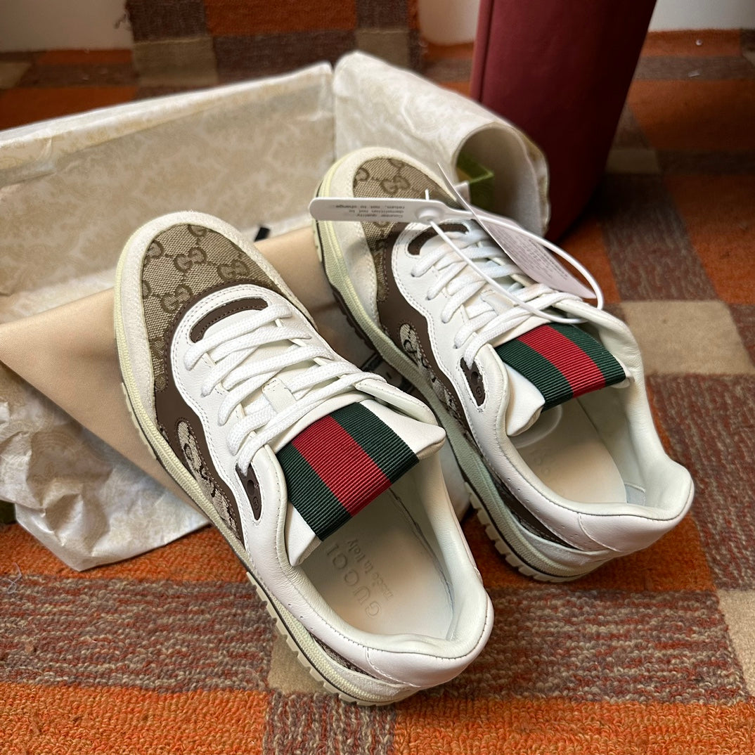 GG Men's Gucci Re-Web sneaker 'Beige and Ebony'
