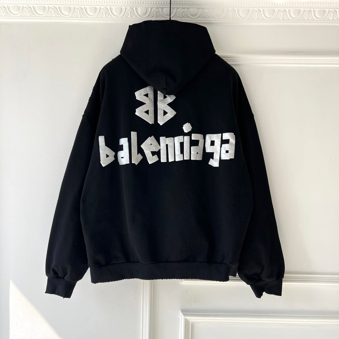 BB New Tape Type Hoodie Oversized in Black
