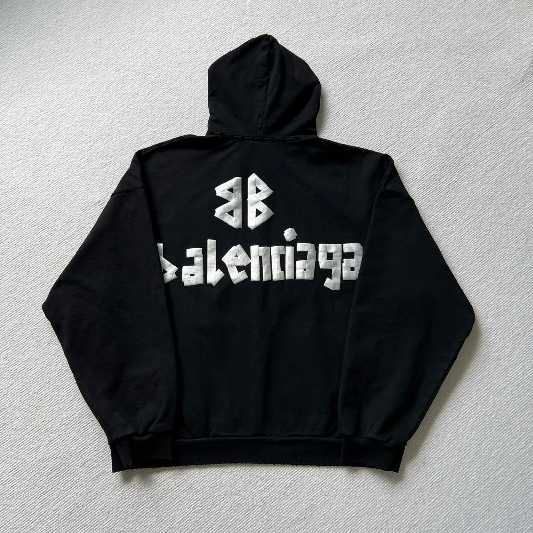 BB New Tape Type Hoodie Oversized in Black