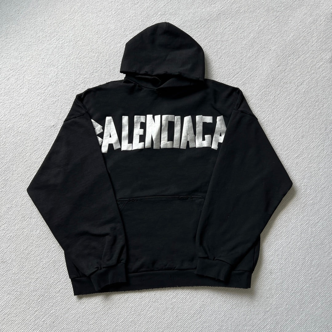 BB New Tape Type Hoodie Oversized in Black