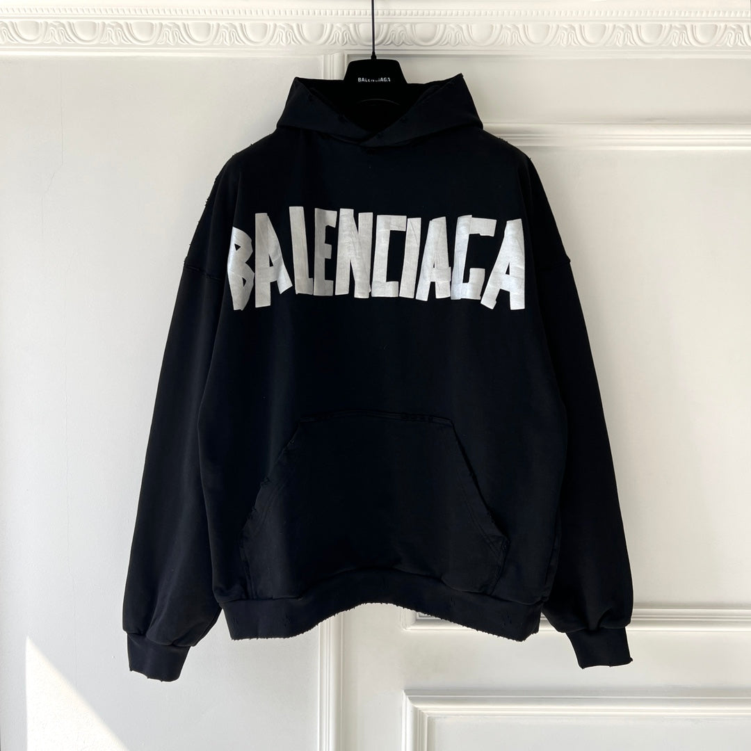 BB New Tape Type Hoodie Oversized in Black