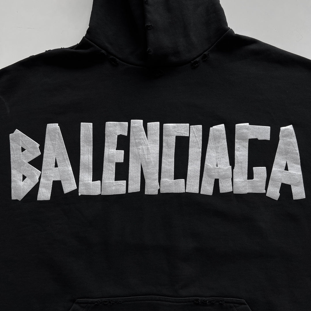 BB New Tape Type Hoodie Oversized in Black