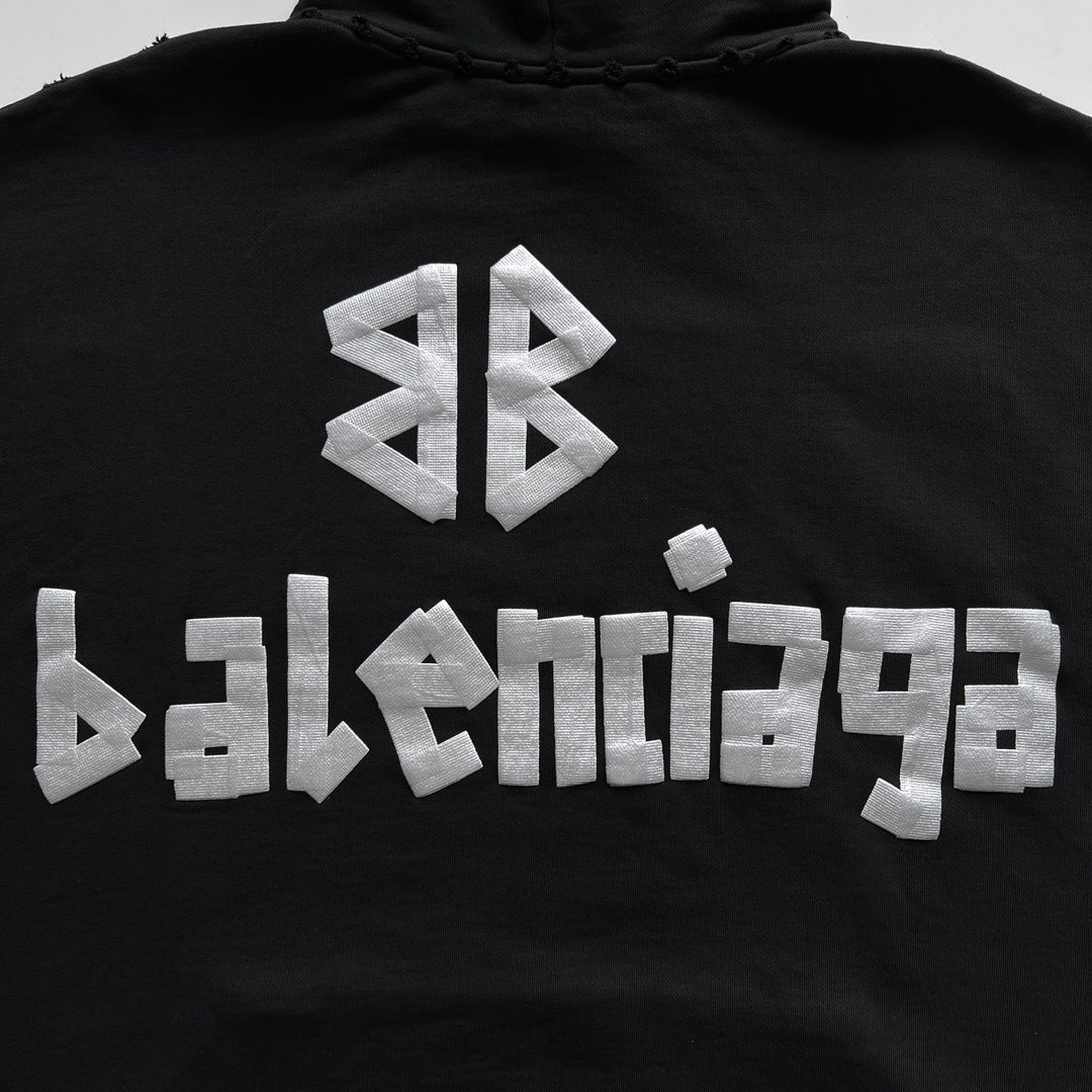 BB New Tape Type Hoodie Oversized in Black