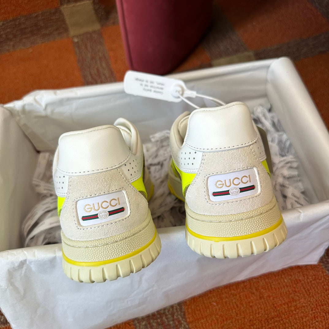 GG Men's Gucci Re-Web sneaker 'White Beige Yellow"