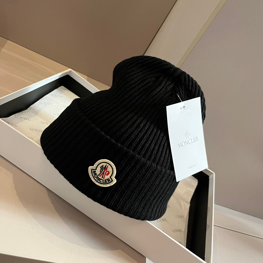 Moncler cotton black beanie