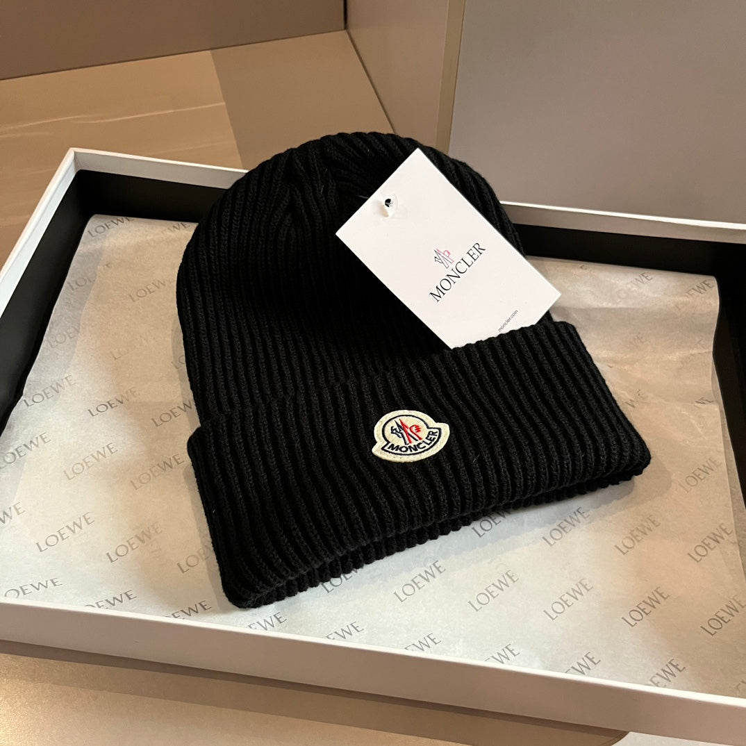 Moncler cotton black beanie
