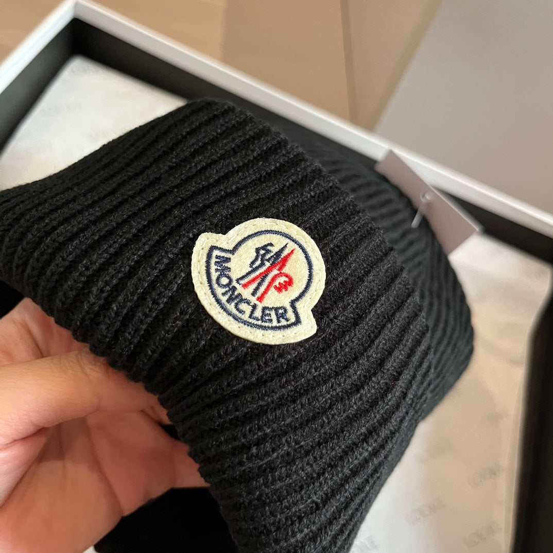 Moncler cotton black beanie