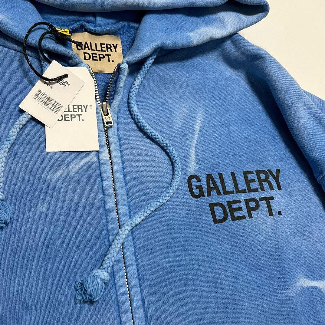 Gallery Dept. Zip Up Hoodie 'Light Blue'