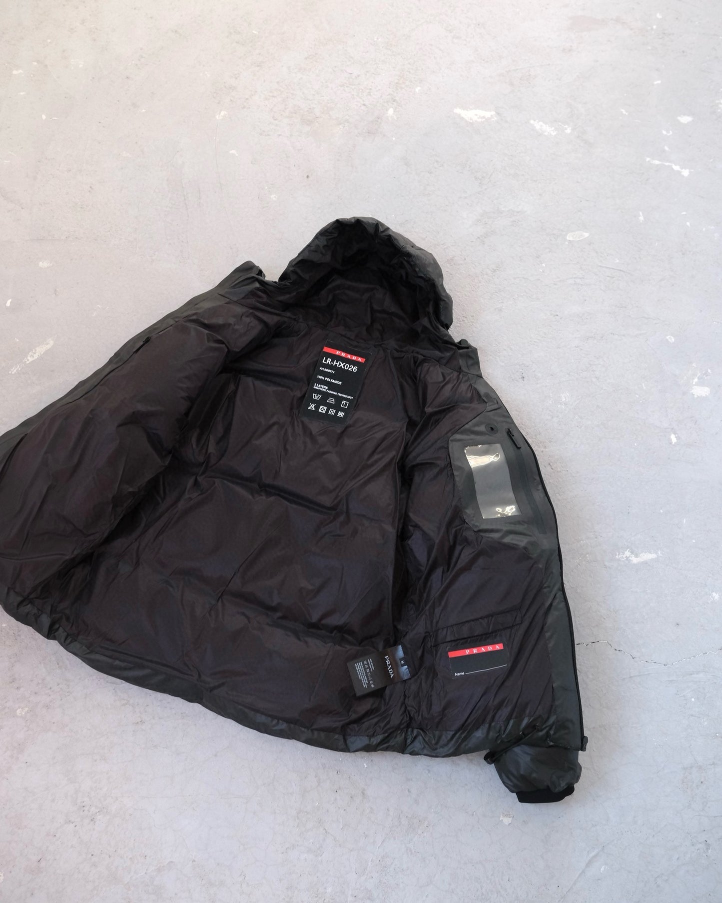 Prada Light Nylon Hooded Puffer Jacket