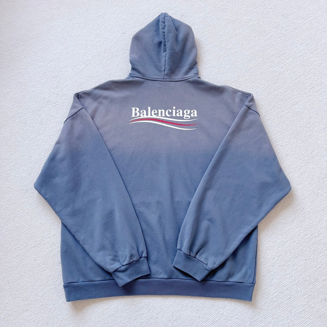 BB Political faded blue medium fit hoodie