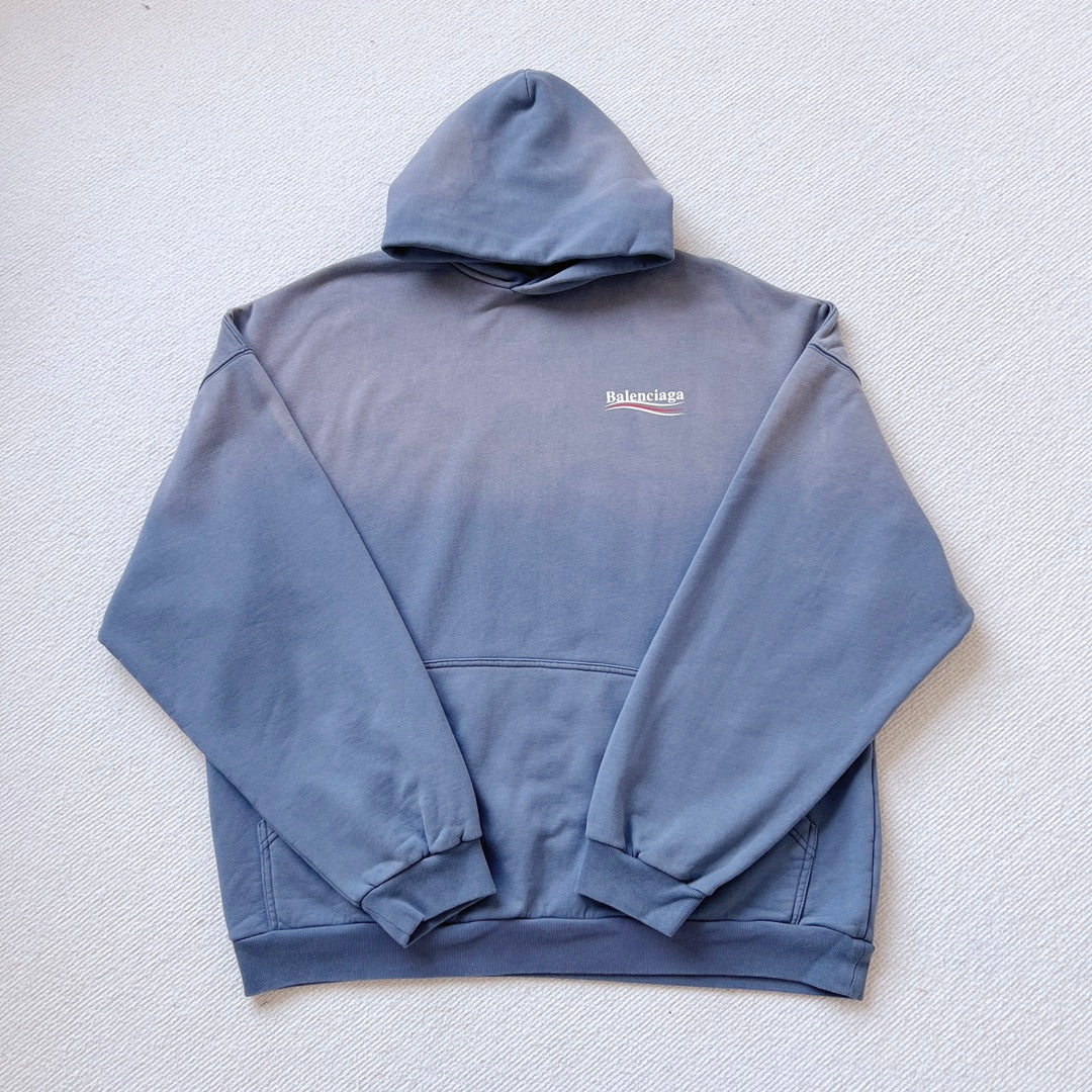 BB Political faded blue medium fit hoodie
