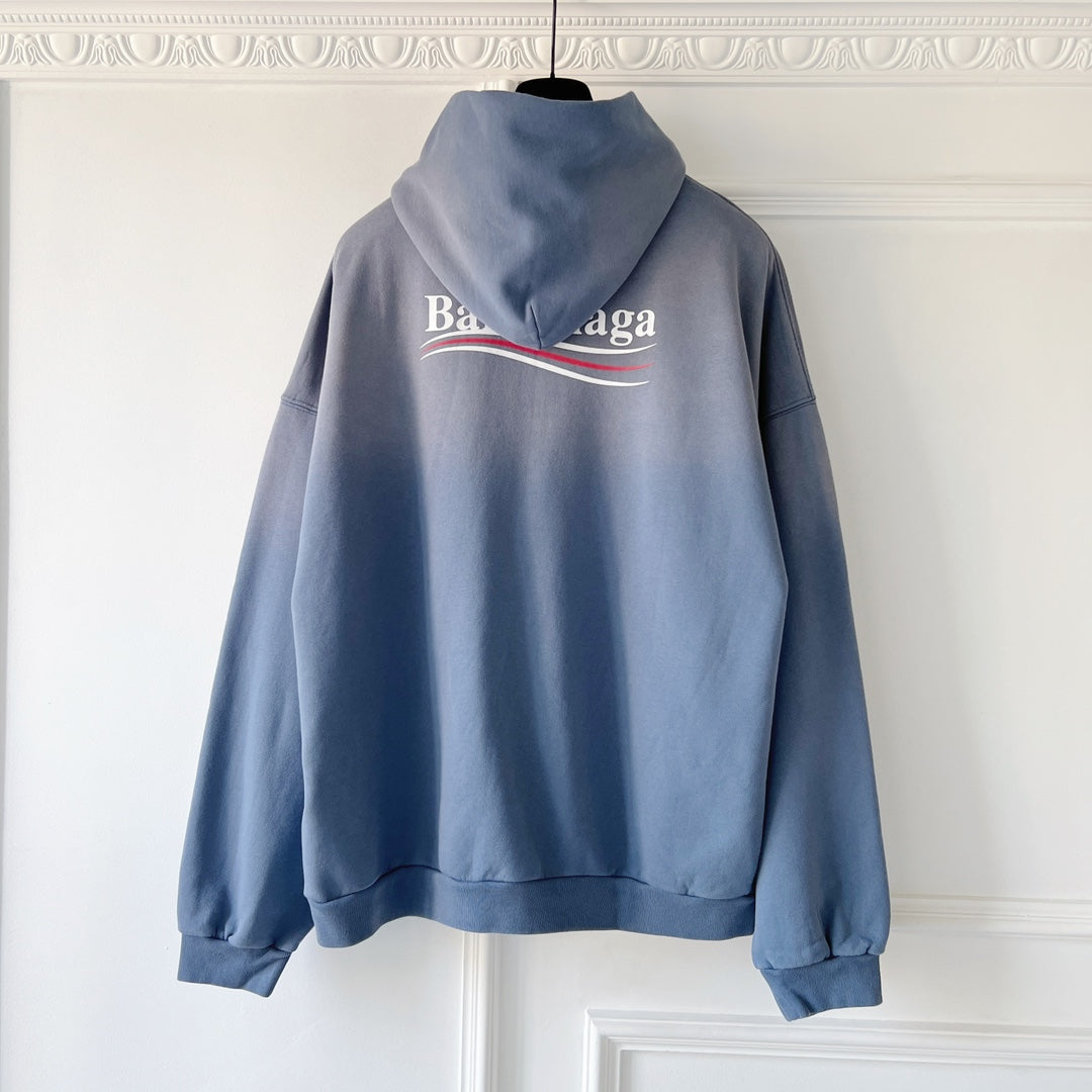 BB Political faded blue medium fit hoodie