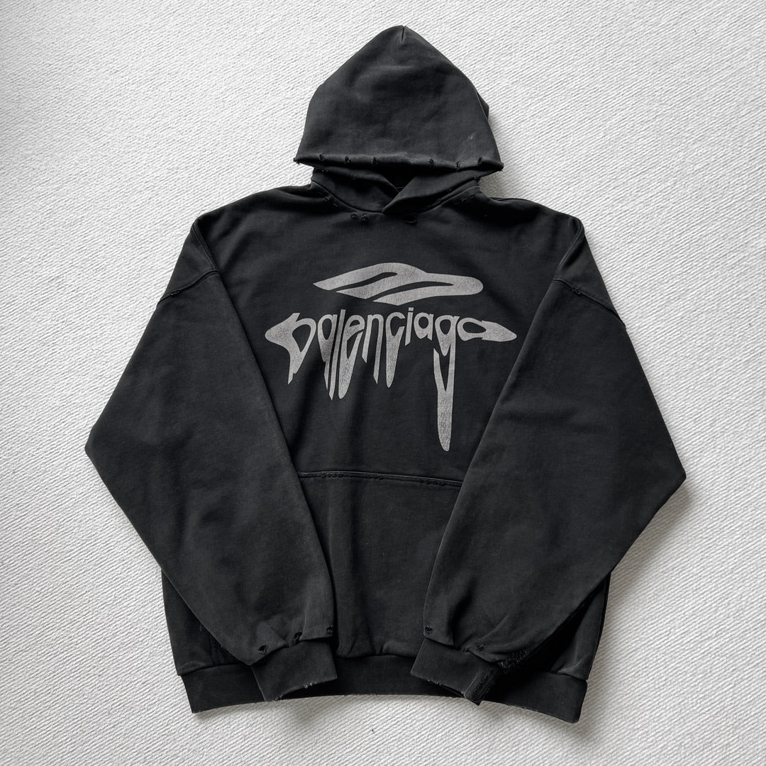 BB Men's 3b Liquified Hoodie Large Fit in Black/grey