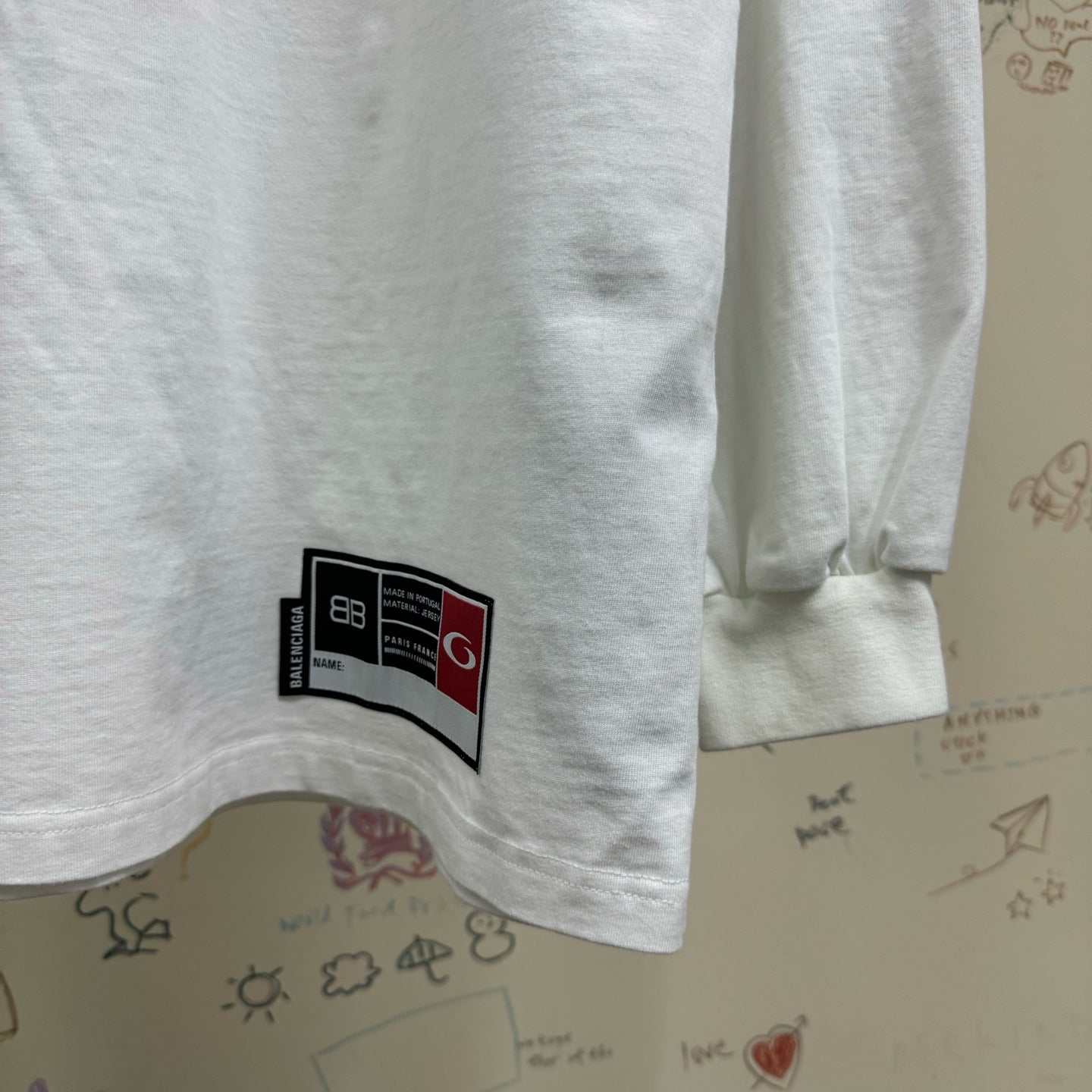 BB Men's Basketball Series - Long Sleeve T-shirt Large Fit in Off White