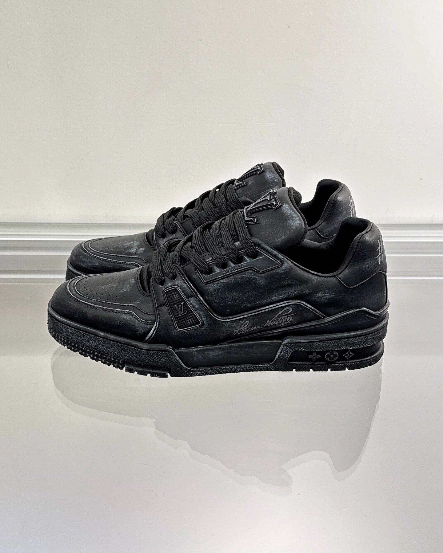 LV Trainer Distressed Sneaker 1ADEQQ