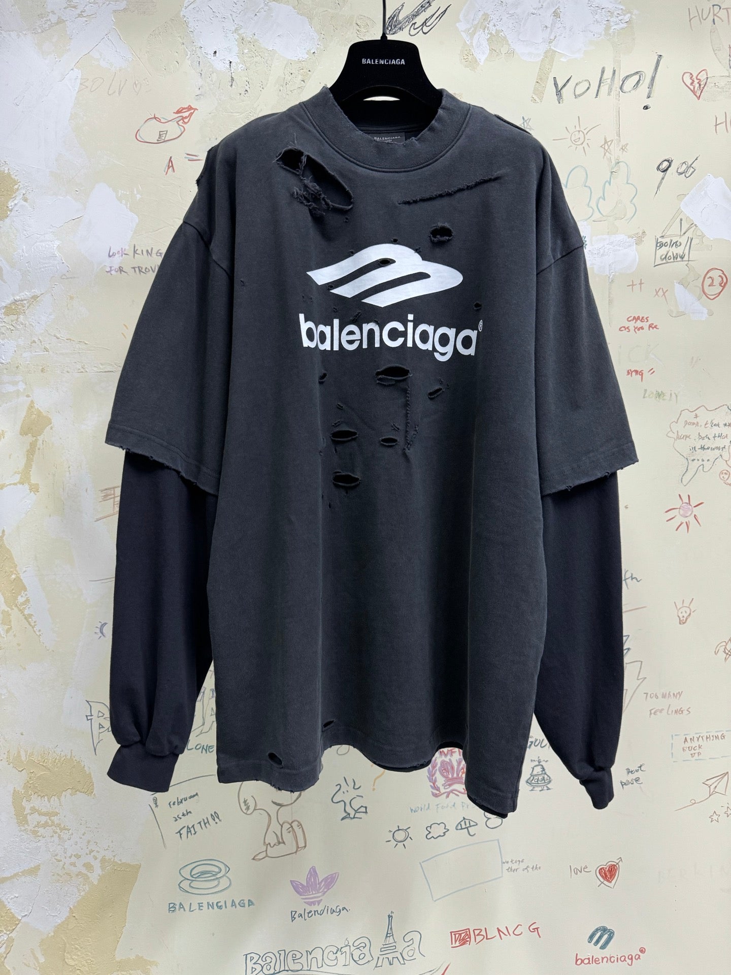 BB Men's 3b Sport Icon Layered T-shirt Oversized Fit in Black