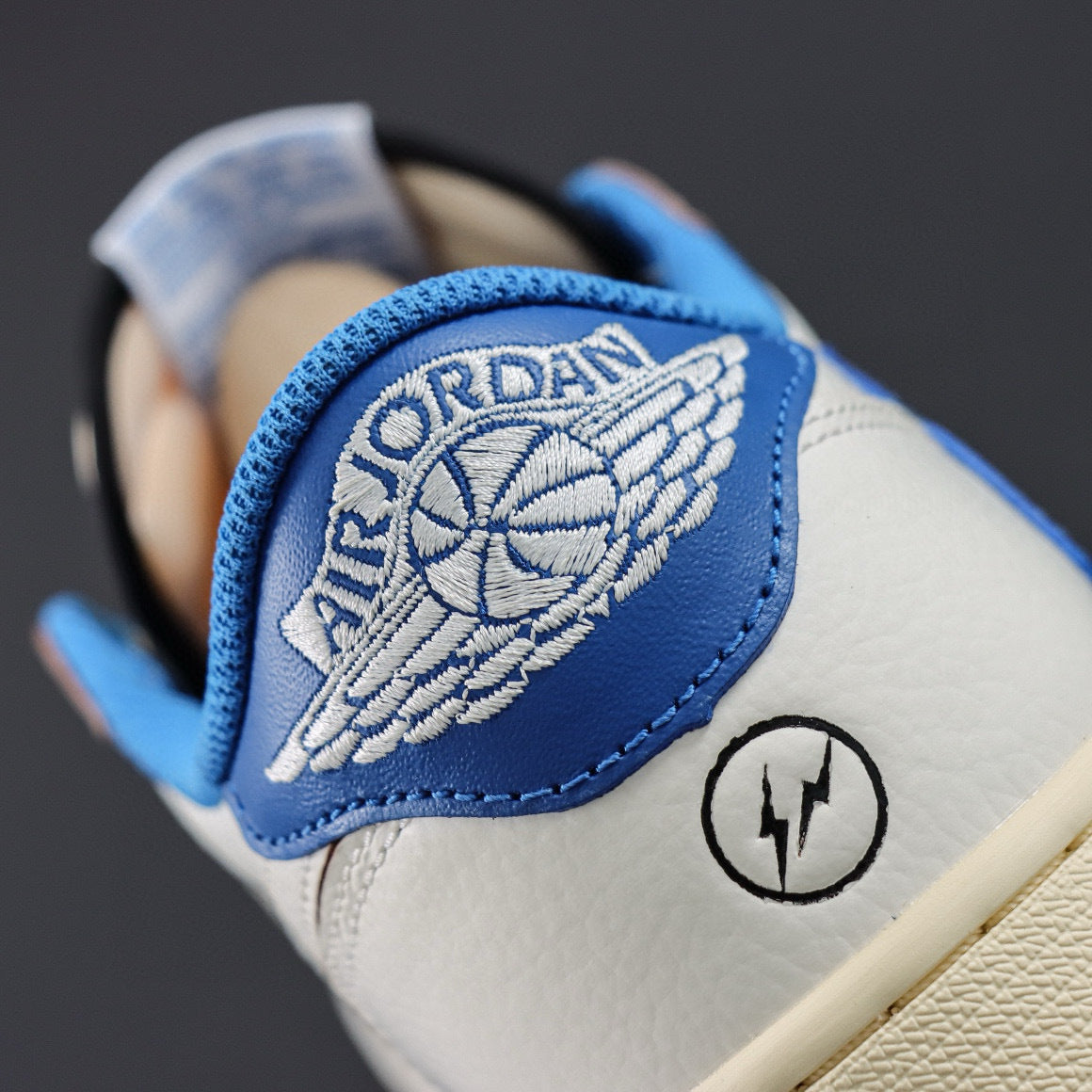 Fragment Design x Travis Scott x Air Jordan 1 Retro Low OG SP 'Sail Military Blue'