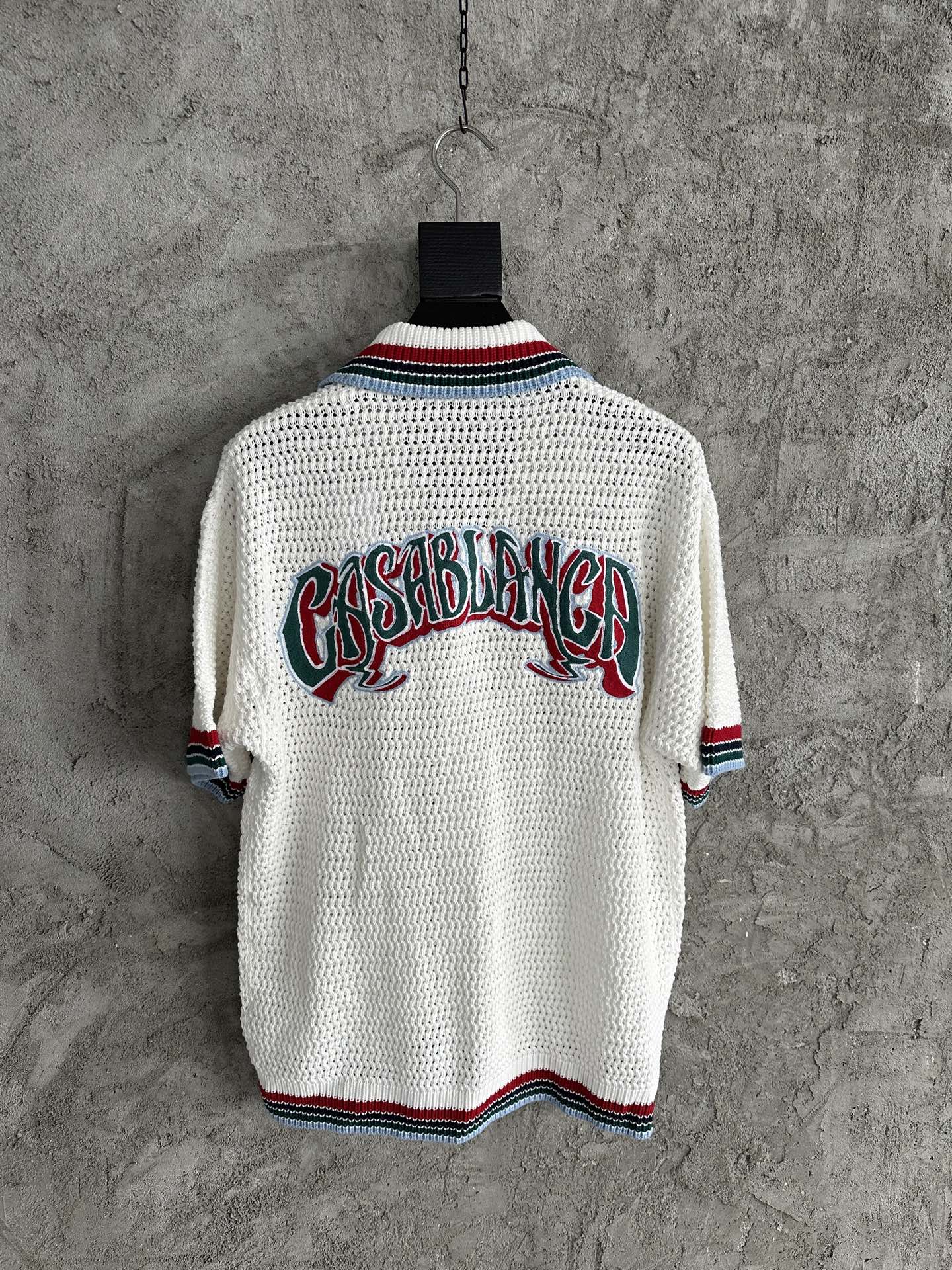 Casablanca Sporty Faux Crochet Shirt 'White'