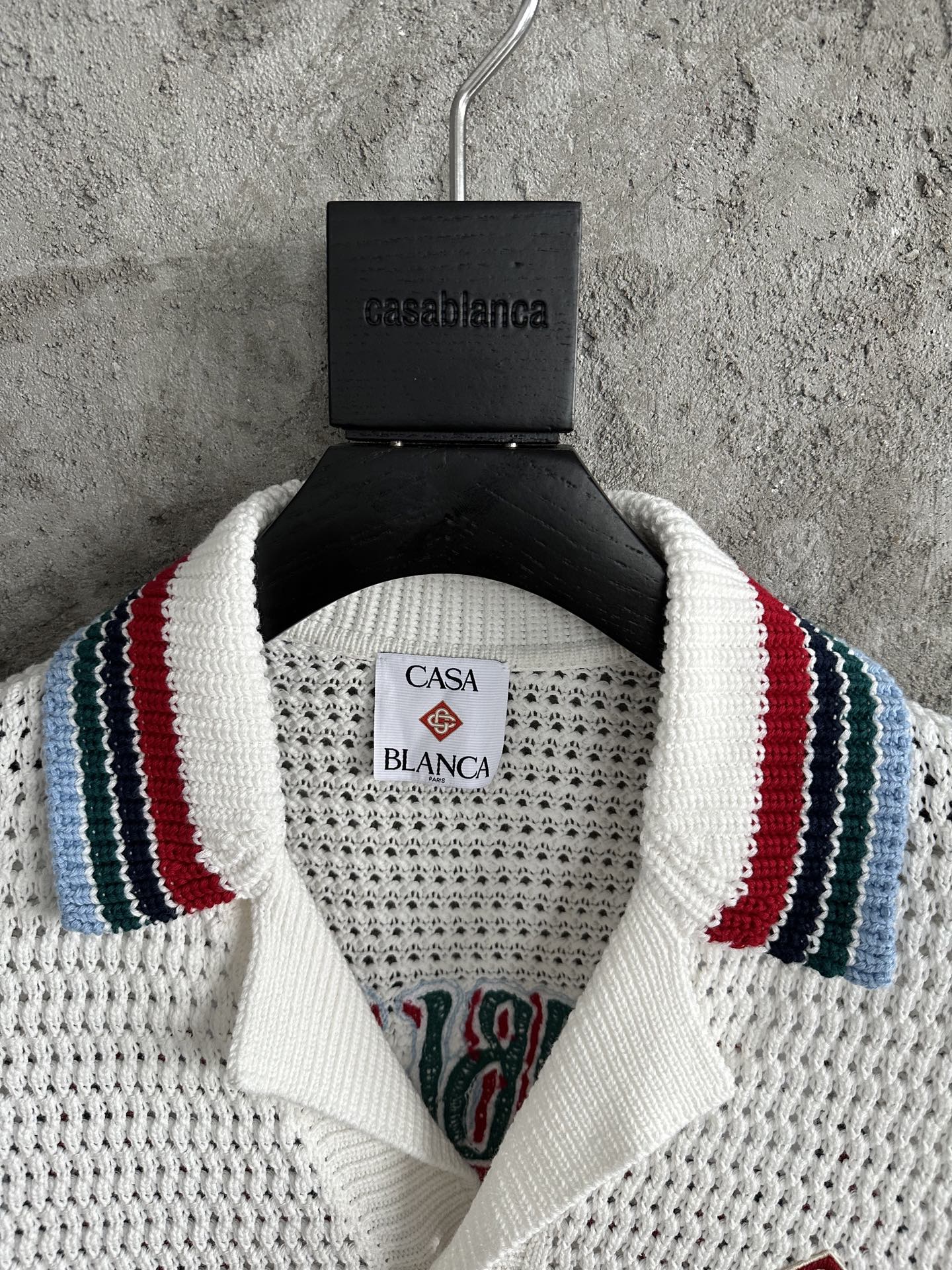Casablanca Sporty Faux Crochet Shirt 'White'