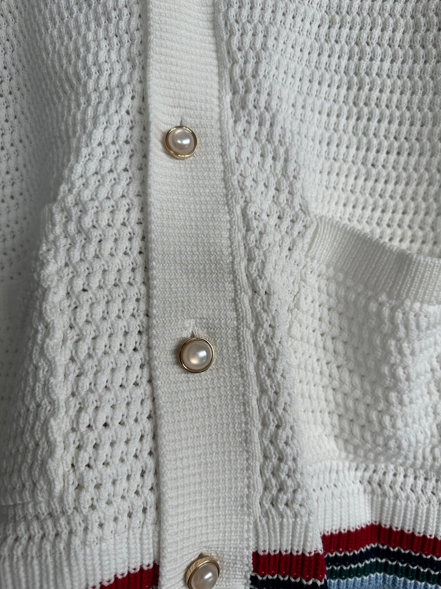 Casablanca Sporty Faux Crochet Shirt 'White'