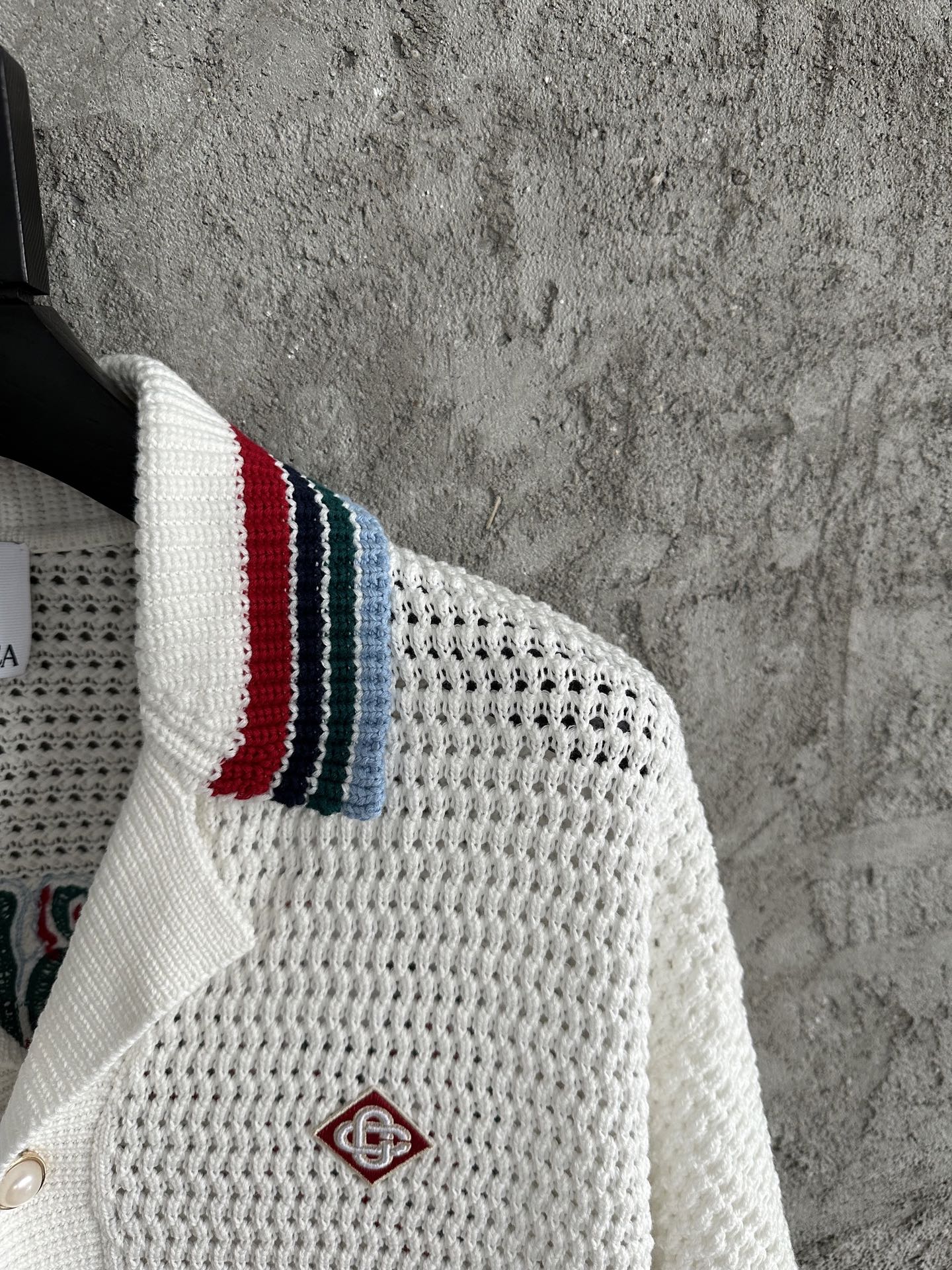 Casablanca Sporty Faux Crochet Shirt 'White'