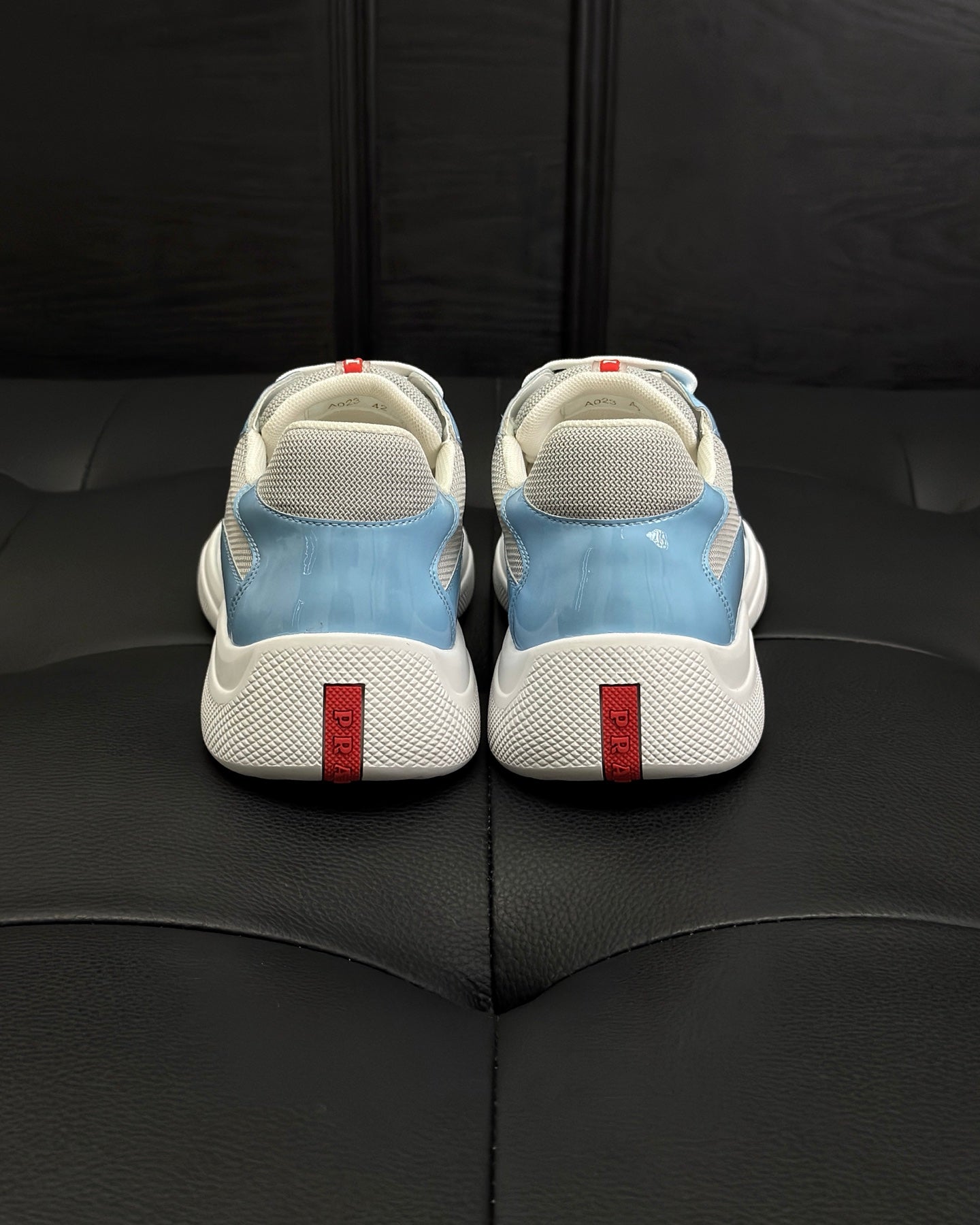Patent leather and technical fabric Prada America's Cup sneakers