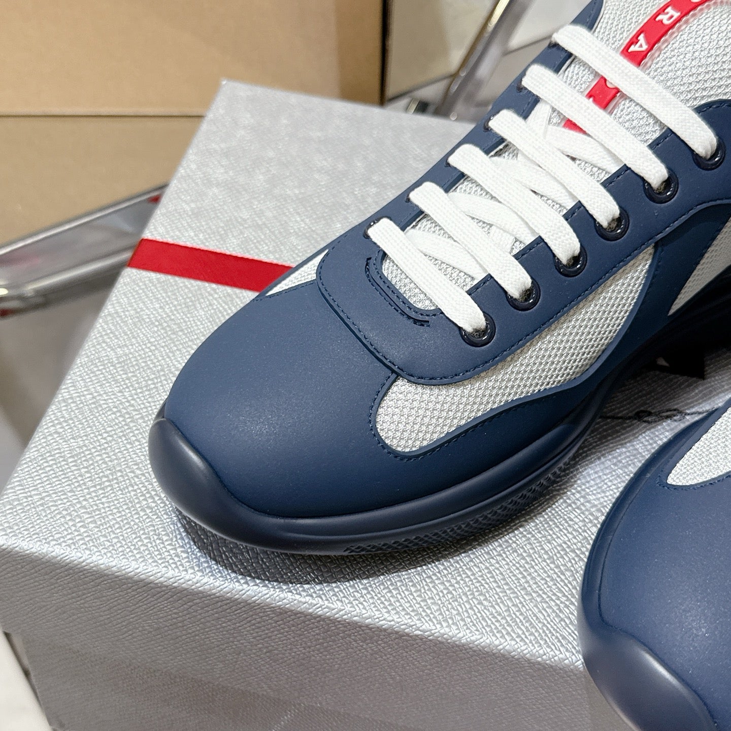 Prada America's Cup Soft rubber and bike fabric sneakers