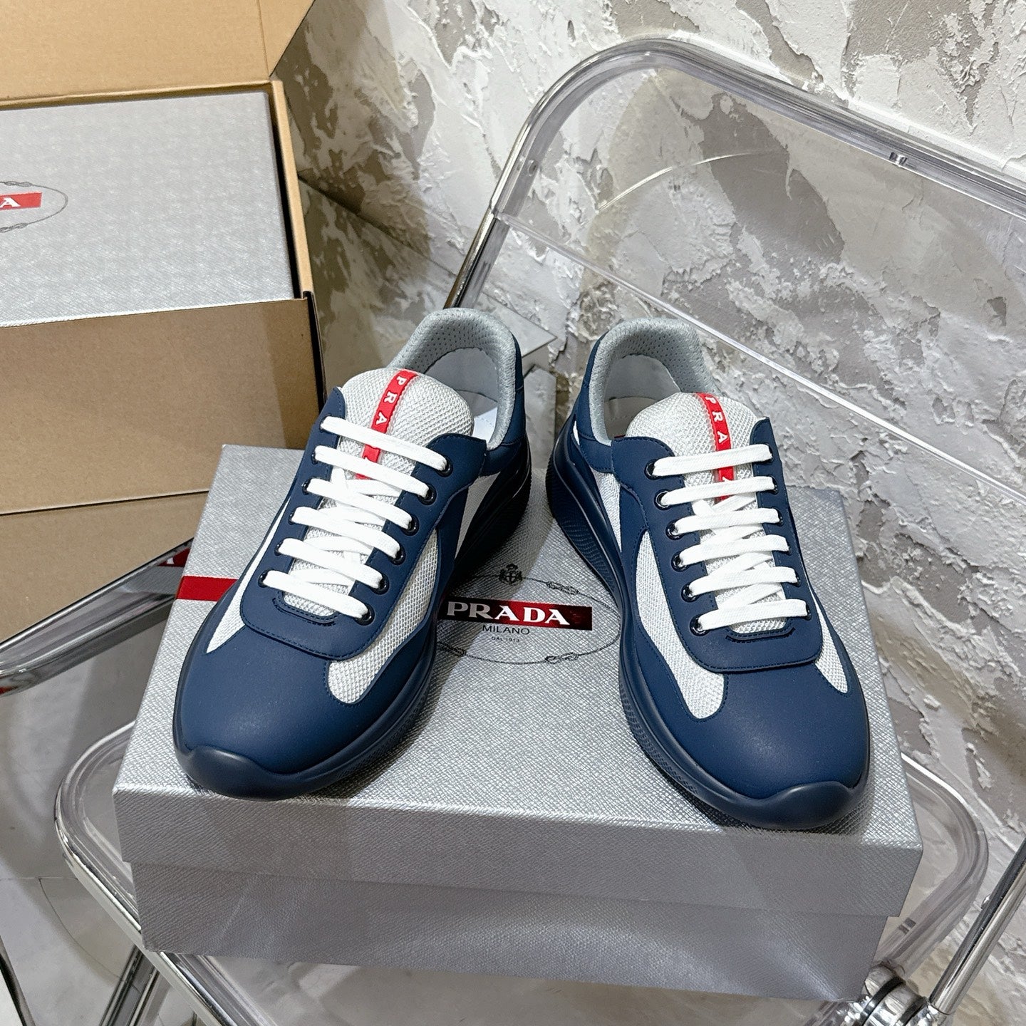 Prada America's Cup Soft rubber and bike fabric sneakers