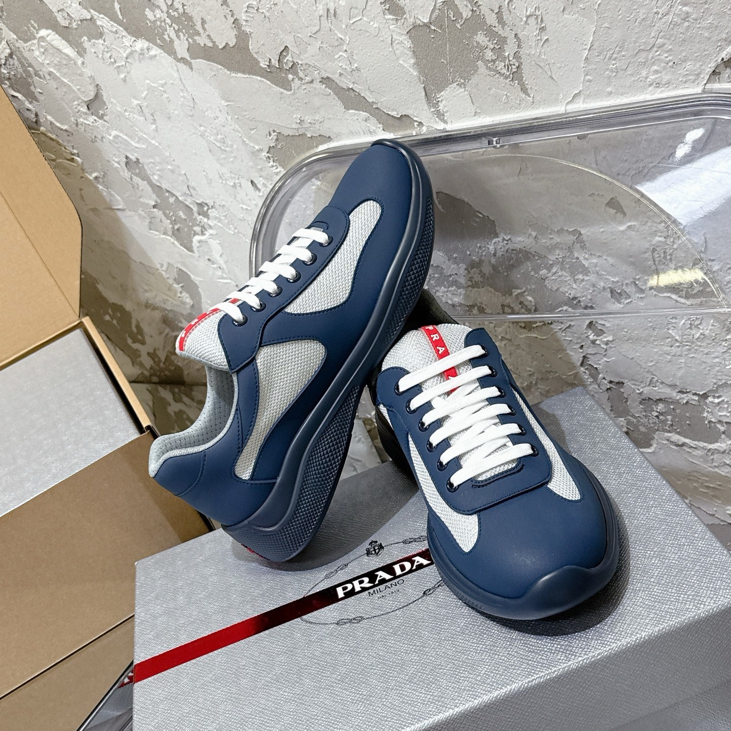 Prada America's Cup Soft rubber and bike fabric sneakers