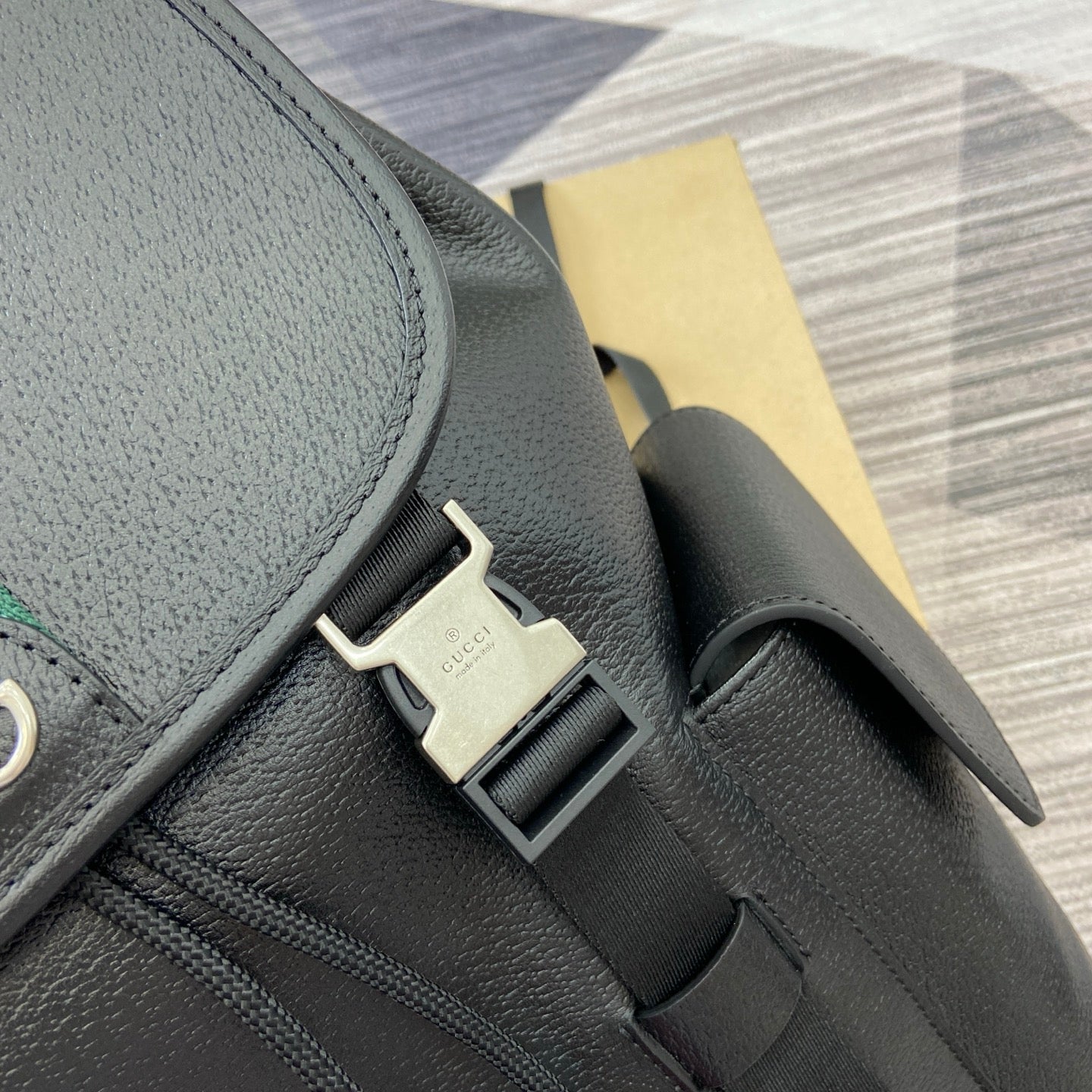 GG Ophidia large backpack Black leather