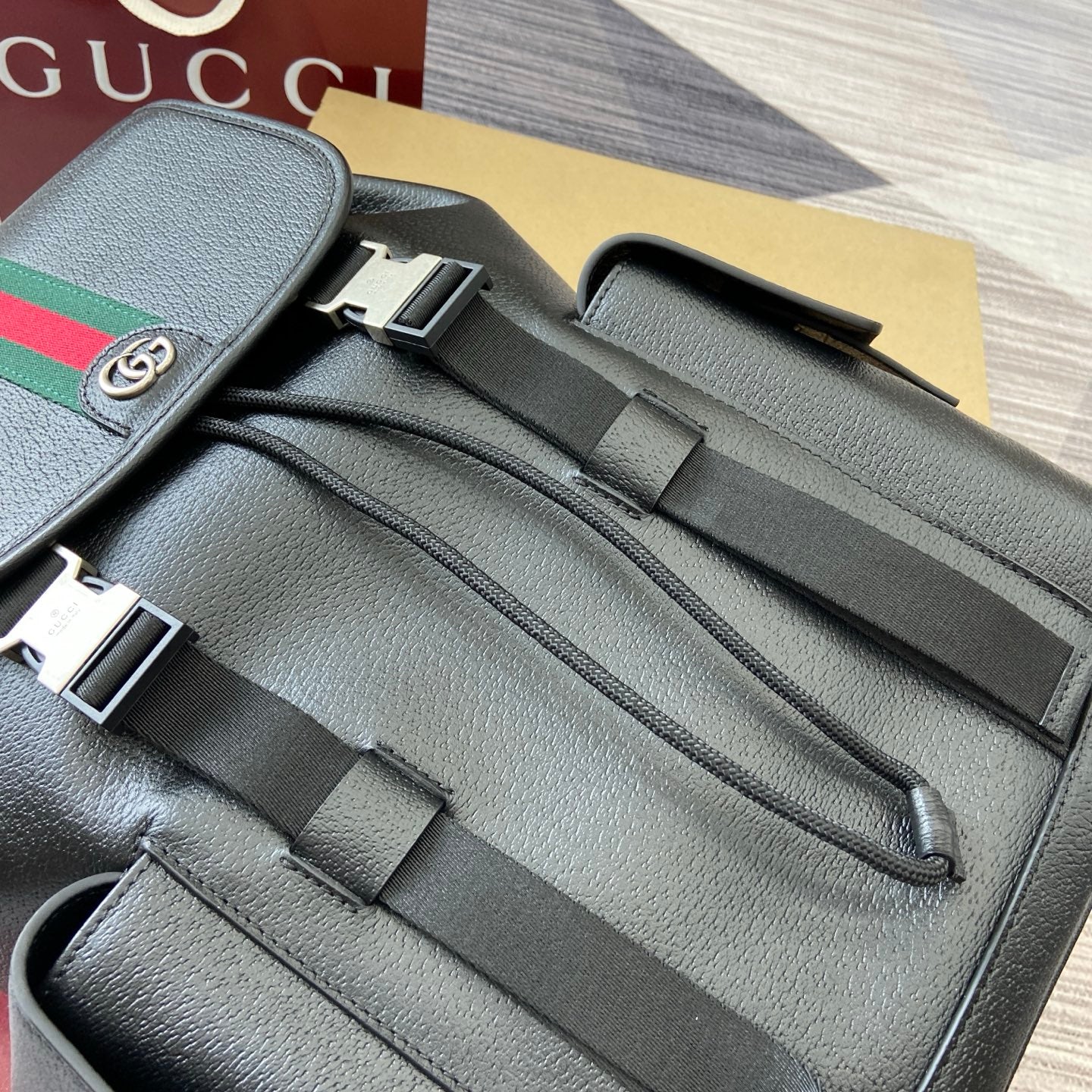 GG Ophidia large backpack Black leather
