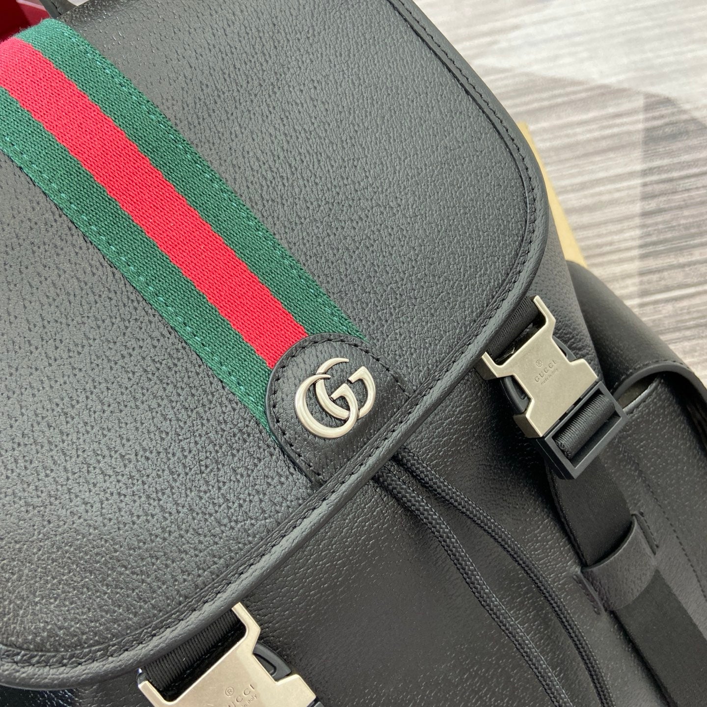 GG Ophidia large backpack Black leather