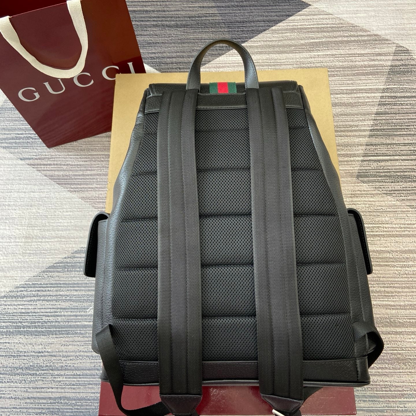 GG Ophidia large backpack Black leather